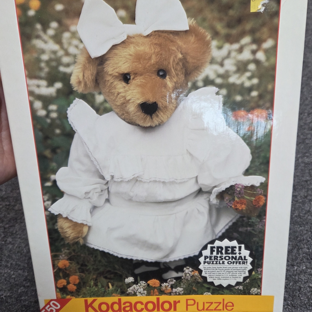 Teddy Bear Puzzle in White Dress